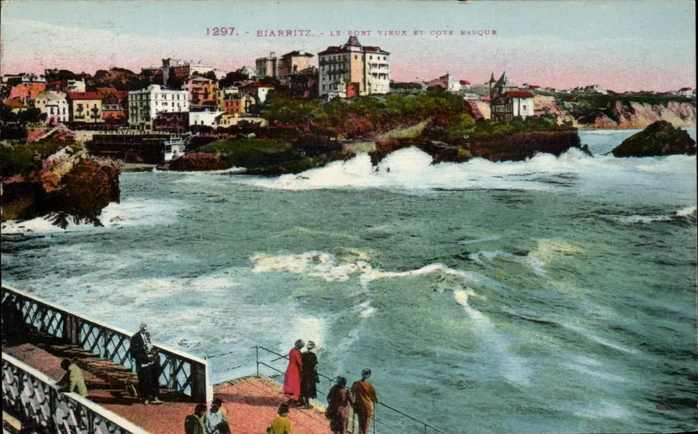 Biarritz — Der alte Hafen und die Basque-Küste — Photochrome Labauche n°1297 - Vorderseite
