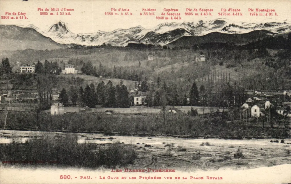 Die Basses-Pyrénées aus Sicht der Place Royale — Pau — Verlag Pau, n° 680 - Vorderseite