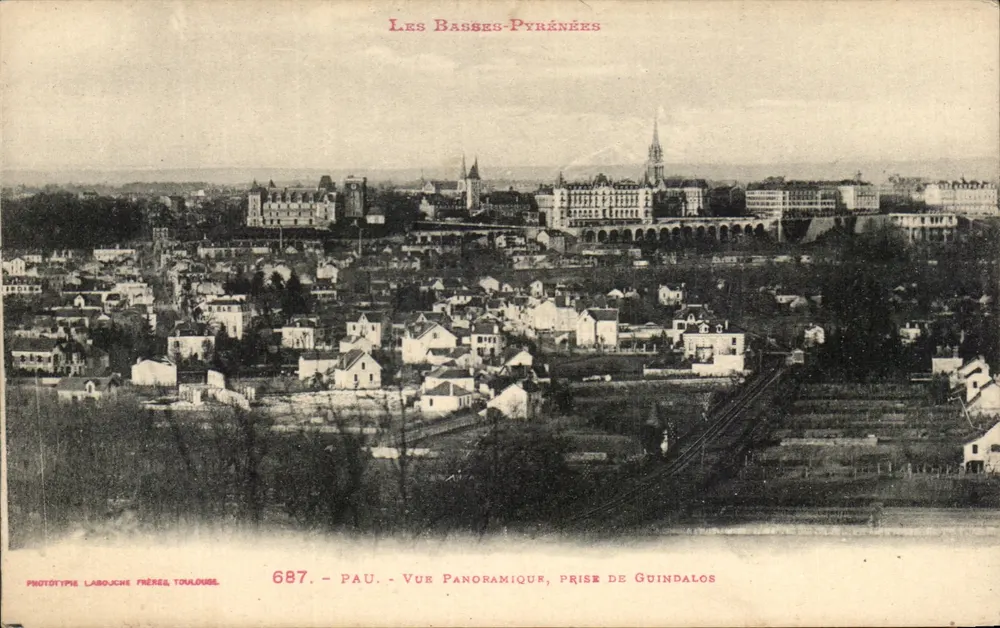 Pau — Panoramablick von Guindalos — Phototype Labouche Frères, Toulouse - Vorderseite
