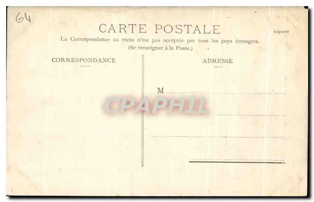 Biarritz — Welle am Felsen des Leuchtturms — Ausgabe des Geschäfts: Au Souvenir, Nr. 3 - Rückseite