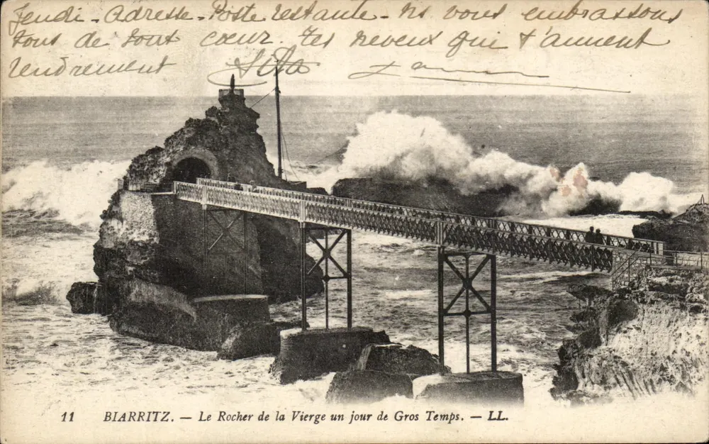 Biarritz — Der Felsen der Jungfrau an einem Tag mit stürmischem Wetter — LL. — N° 11 - Vorderseite