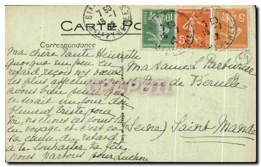 Biarritz — Der Felsen der Jungfrau an einem Tag mit stürmischem Wetter — LL. — N° 11 - Rückseite