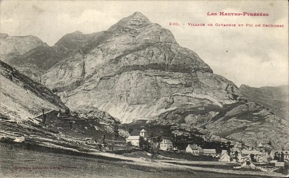 Dorf Gavarnie und Pic de Secugnac — Les Hautes-Pyrénées — Phototypie Labianche Journa, Toulouse - Vorderseite