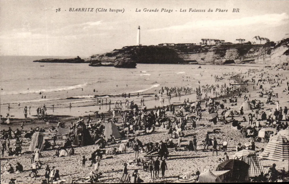 Biarritz (Côte basque) — La Grande Plage — Les Falaises du Phare — Sloc frères, Verleger, Bordeaux - Vorderseite