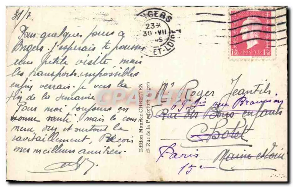 Angers - Die Kathedrale St-Maurice - Sessel - Foto Gruchet - Rückseite