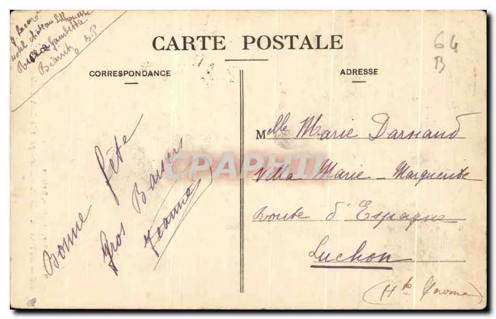 Bayonne - Die Brücke Marengo und die Kathedrale — Marcel Delboy, Phototypie, Bordeaux, n° 405 - Rückseite