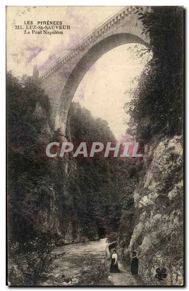 Die Pyrenäen — Luz-Saint-Sauveur, Napoleonbrücke — unbekannter Verlag, Nr. 215 - Vorderseite