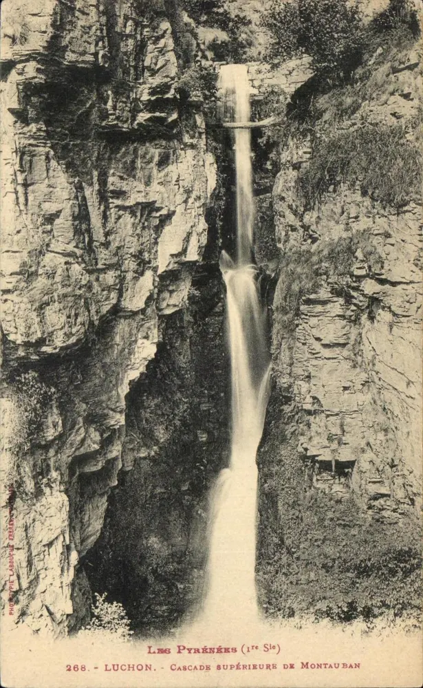 Die Pyrenäen (1. Sio) — Obere Wasserfall von Montauban — Foto von Léon Léonard, Nr. 268 - Vorderseite