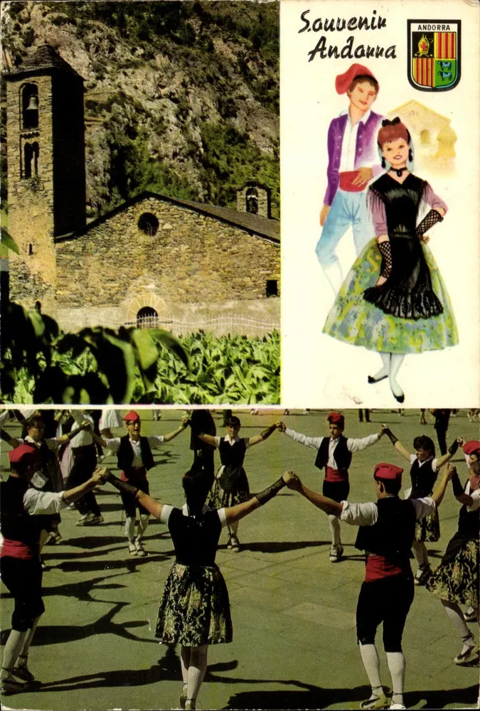 Sardana — Typische Tanz von Andorra — Kirche von La Cortinada — Verleger BERGAS - Vorderseite