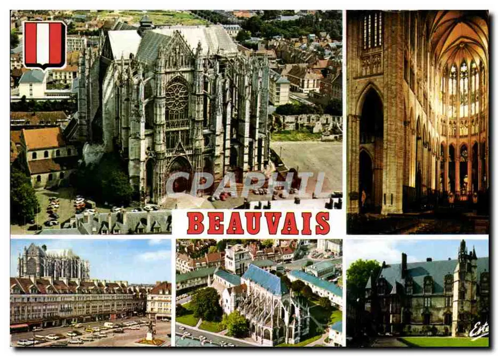 Beauvais — Kathedrale, Innenraum, Place Jeanne Hachette, Bischofspalast — ESTEL Editions, Nr. 887 - Vorderseite