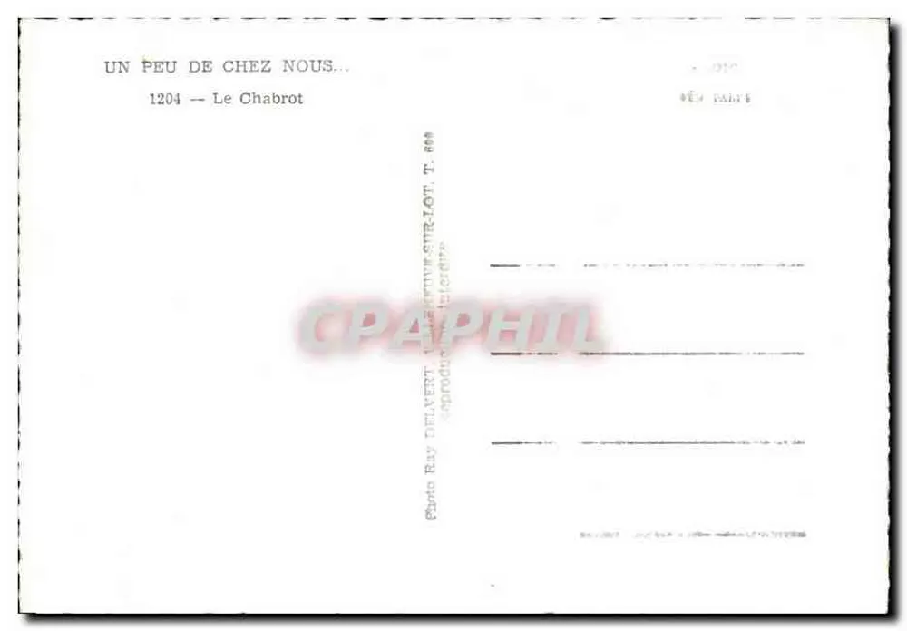 Um pouco de chez nós — Le Chabrot — Editor Ray Delvert, T. 804 - Verso