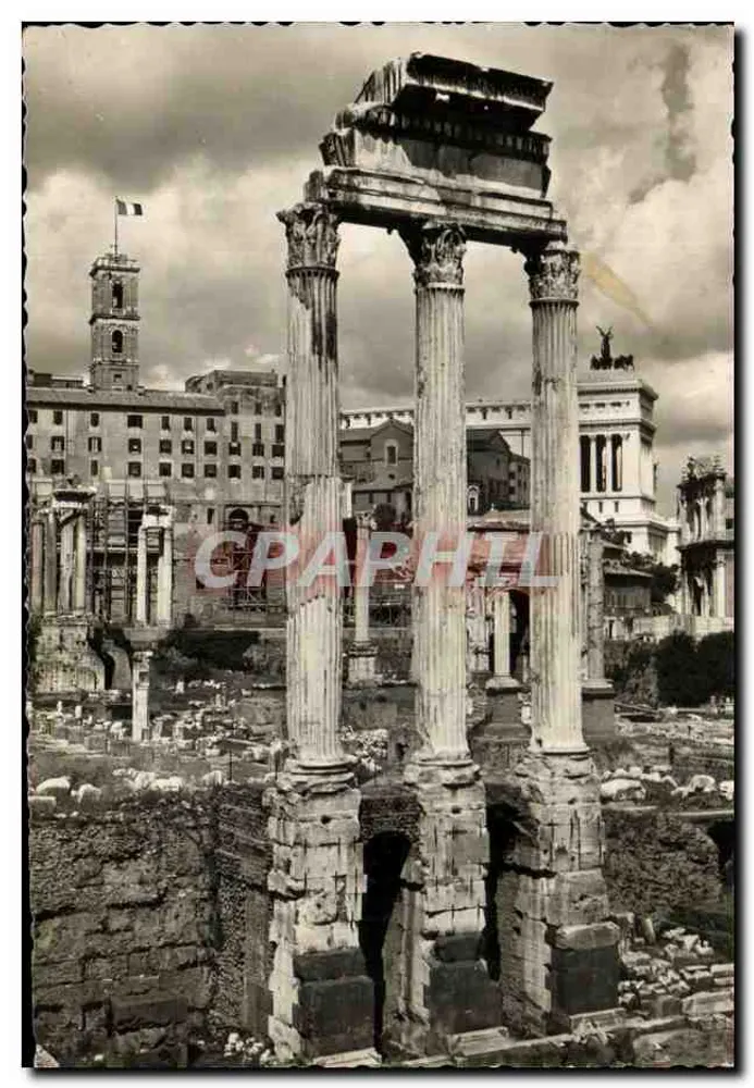 Rom - Forum Romanum - Säulen des Tempels der Castoren - Kapitol - Vorderseite
