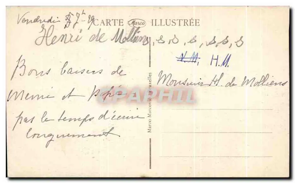 Ypres - Ansicht der Hallen während des Krieges — Marco, n°2 - Rückseite