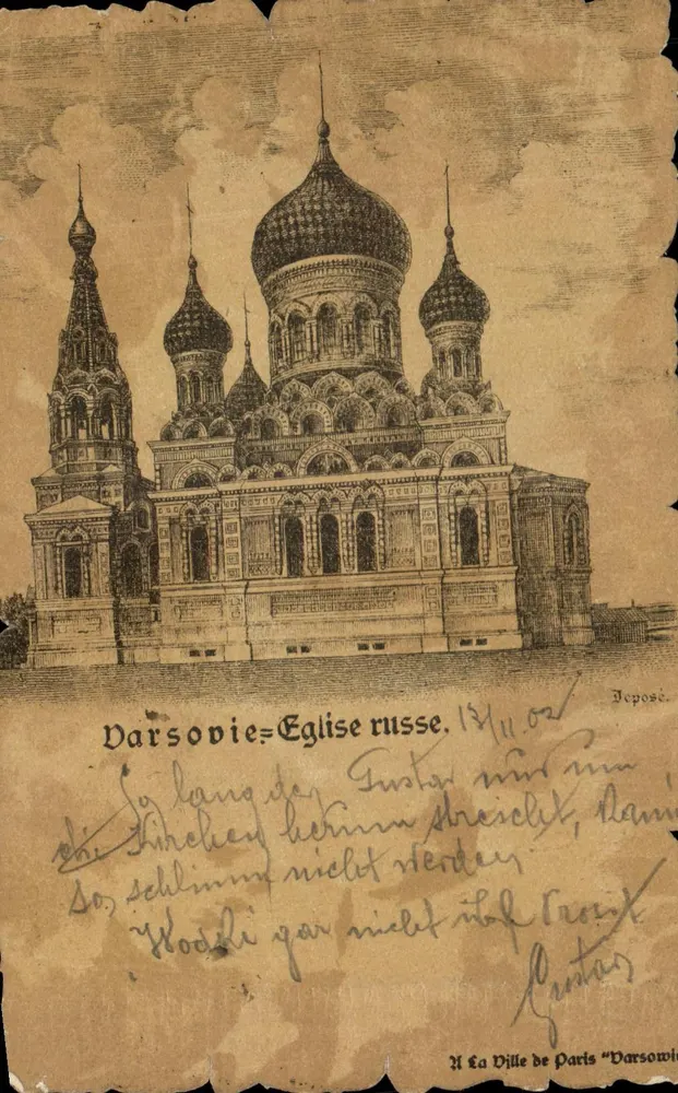 Varsóvia — Igreja russa — A Cidade de Paris "Varsóvia" - Frente