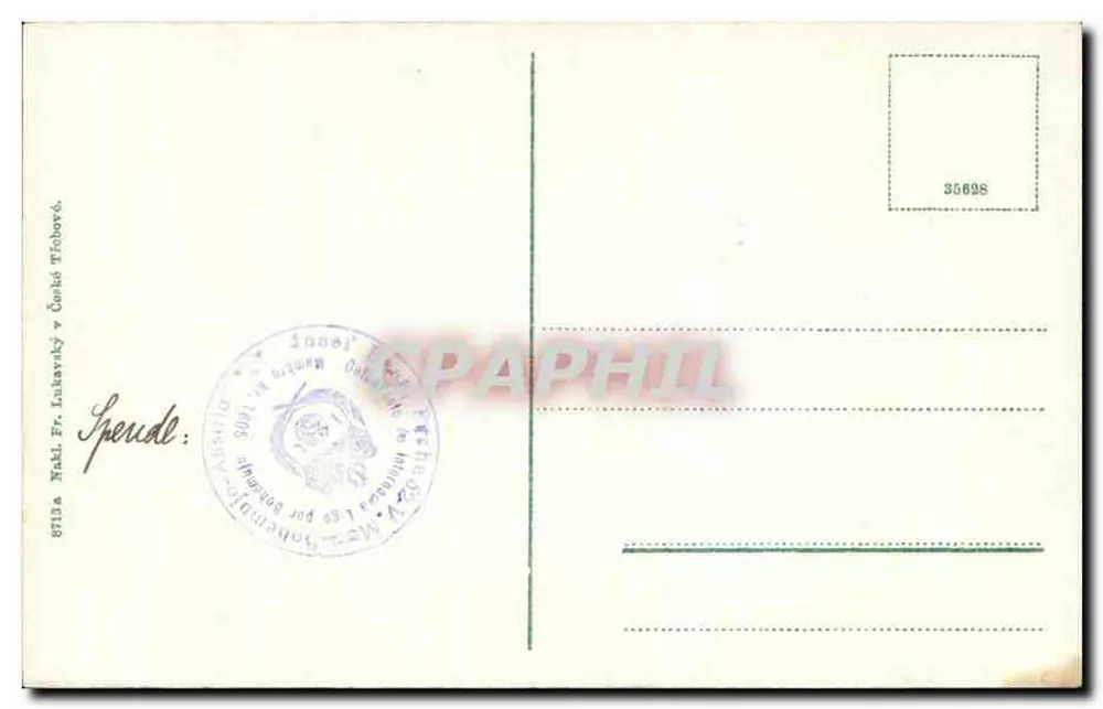 Třebová — Partie na Horách — editore non identificato, numero di serie non visibile - Verso