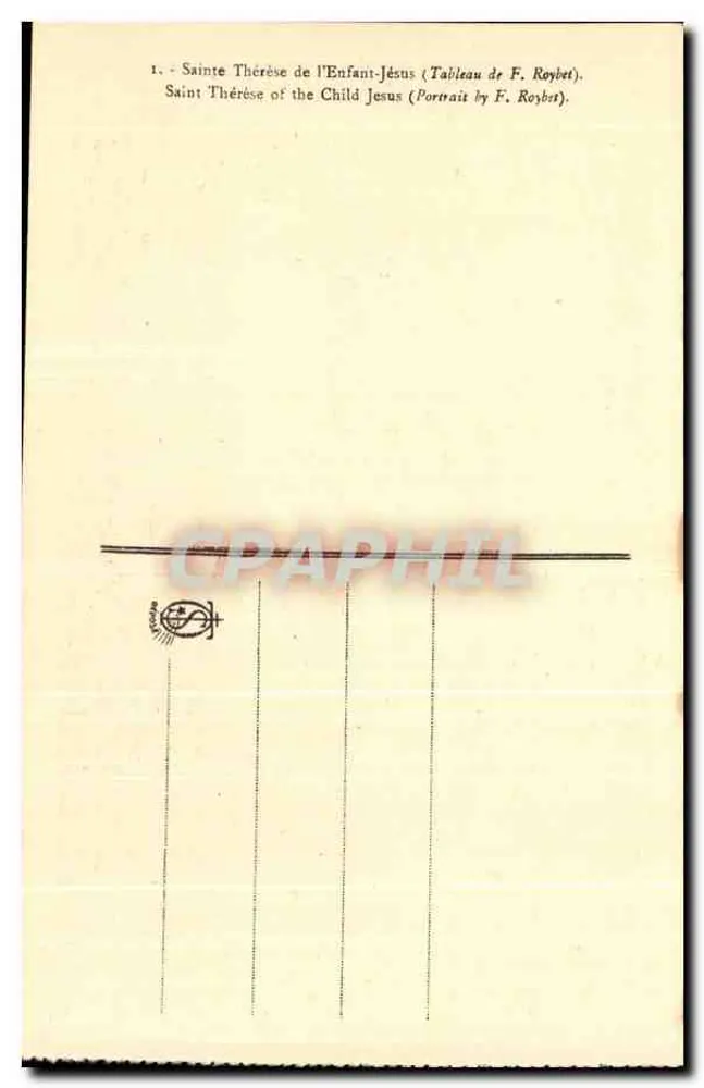 Santa Teresinha da Criança Jesus — Retrato de F. Roybet — editor não visível - Verso