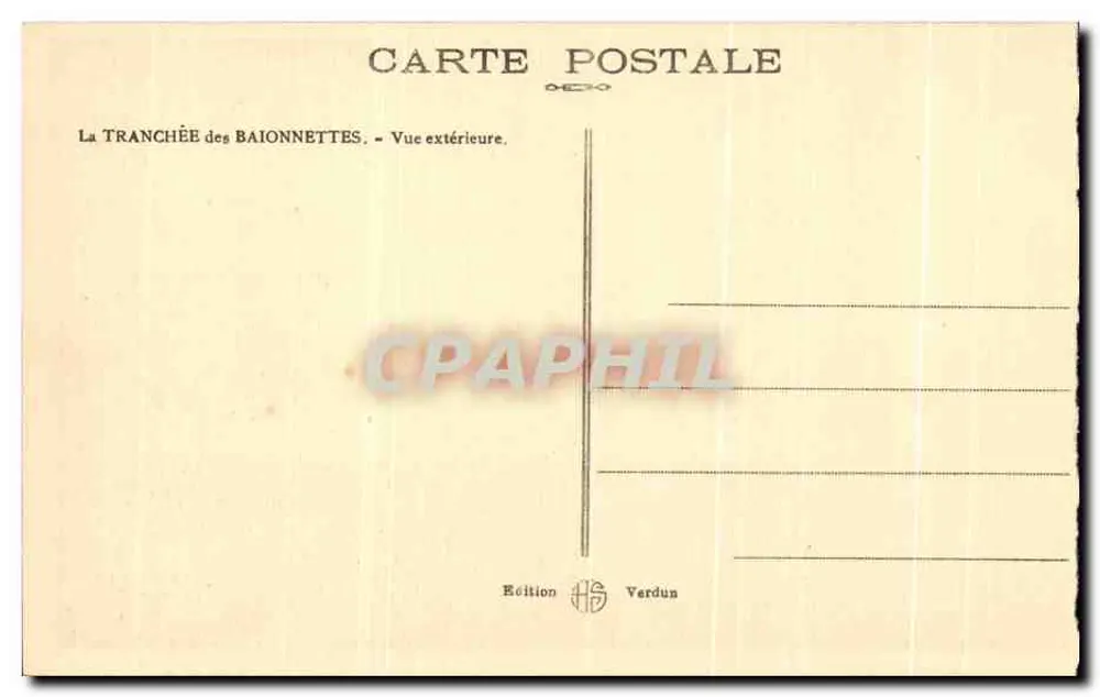Die Schützengraben der Baionnettes — Außenansicht — Edition HS Verdun - Rückseite