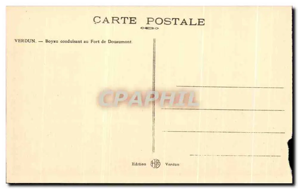 Verdun — Schützengraben führend zum Fort Douaumont — Édition Verdun - Rückseite