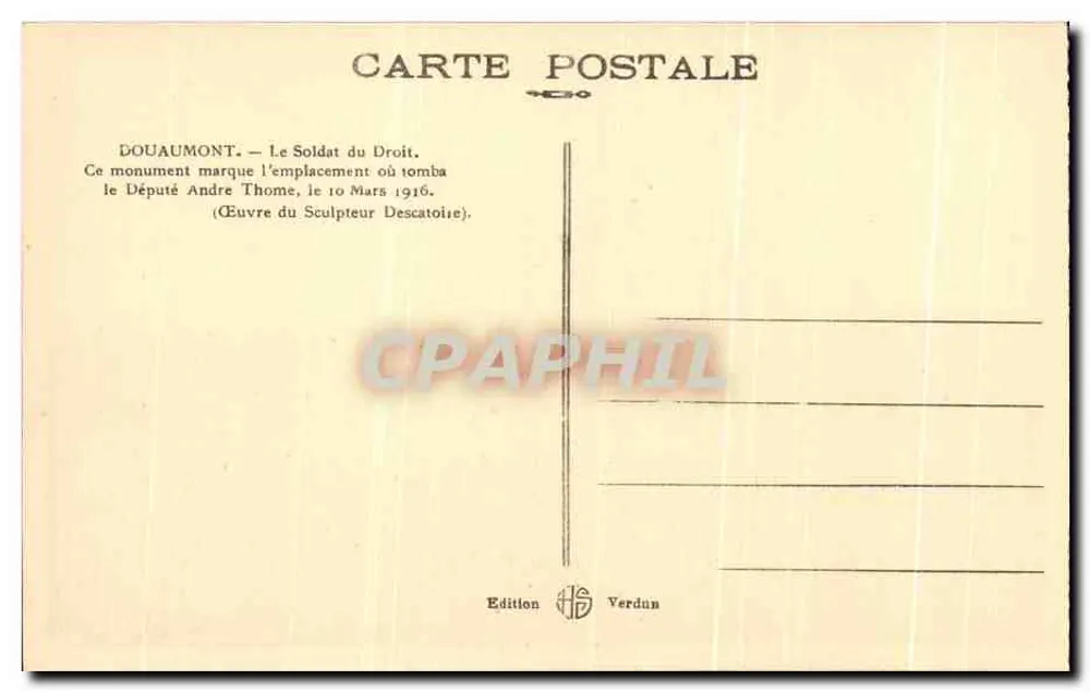 Douaumont — Der Soldat des Rechts — Edition Verdun - Rückseite