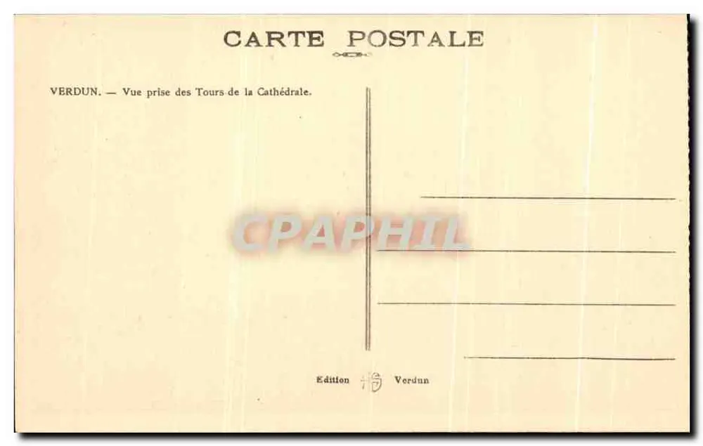 Verdun — Ansicht aus den Türmen der Kathedrale — Édition Verdun - Rückseite