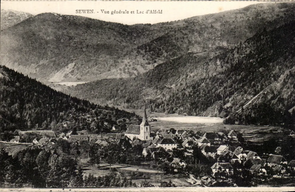 Sewen - Vista geral e Lago de Alfeld — Carta postal da Carte 'La Cigogne', Strasbourg - Frente