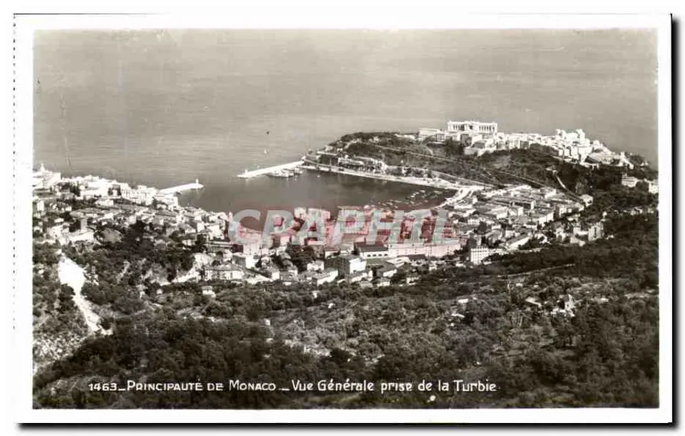 Principat von Monaco — Allgemeiner Blick von Turbie — Edition La Cigogne, Nice - Vorderseite