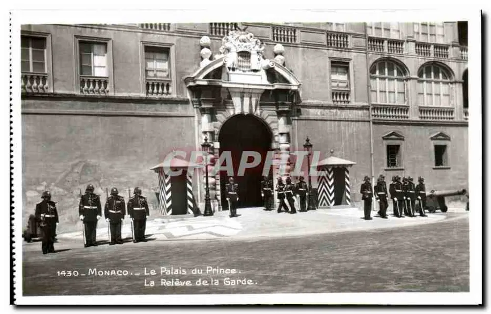 Monaco — Das Palais des Prinzen. Die Wache wechselt — Édition La Cigogne, Nice - Vorderseite