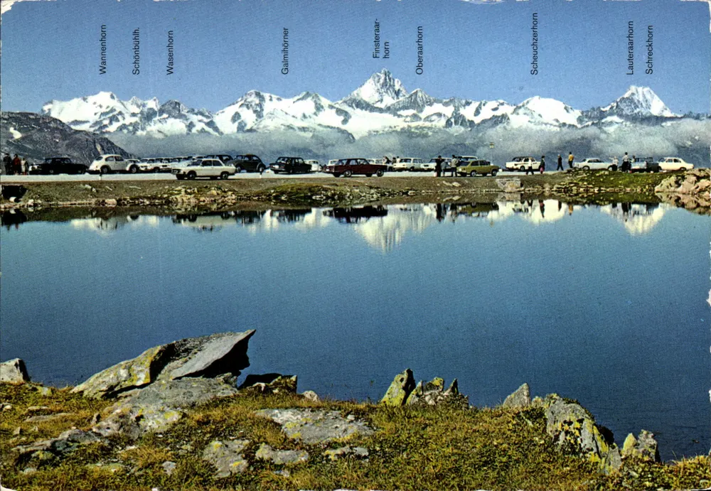 Passo della NUFENEN 2478 m.s.m. — Nufenenpass mit Finsteraarhorn — Verlag Kodak Entachrome, Nr. 4715 - Vorderseite