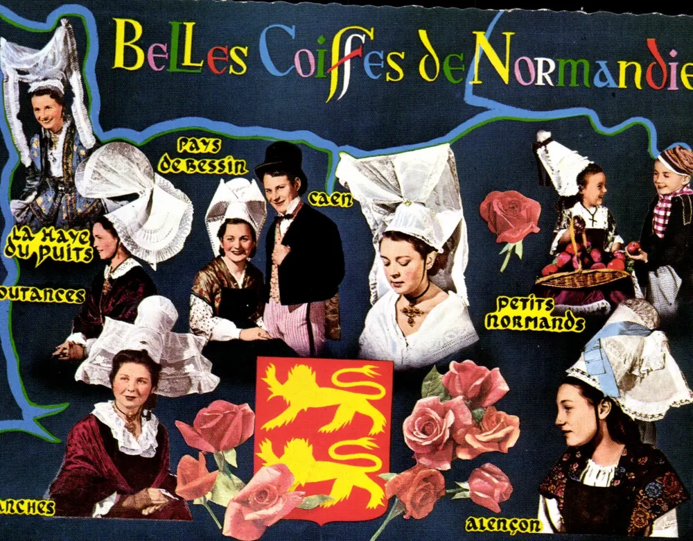 Belle Les Coiffes de Normandie — Pays de Bessin, Caen, La Haye-Saint-Pierre, Outances, Archettes, Petits Normands, Alençon — Editions Le Folklore Normand - Vorderseite