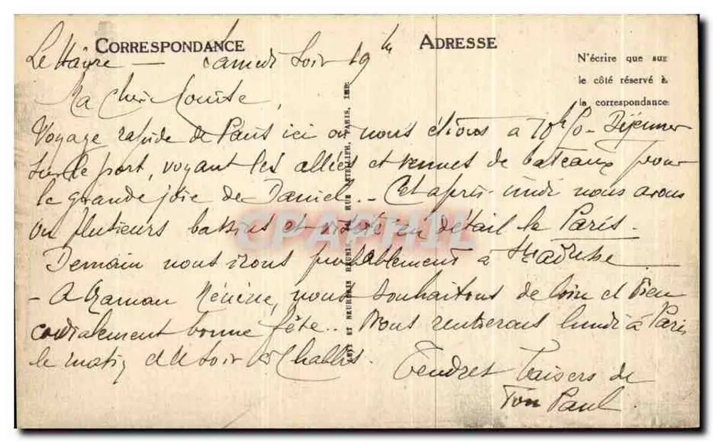 Sainte-Adresse — Boulevard Maritime — LL - Verso