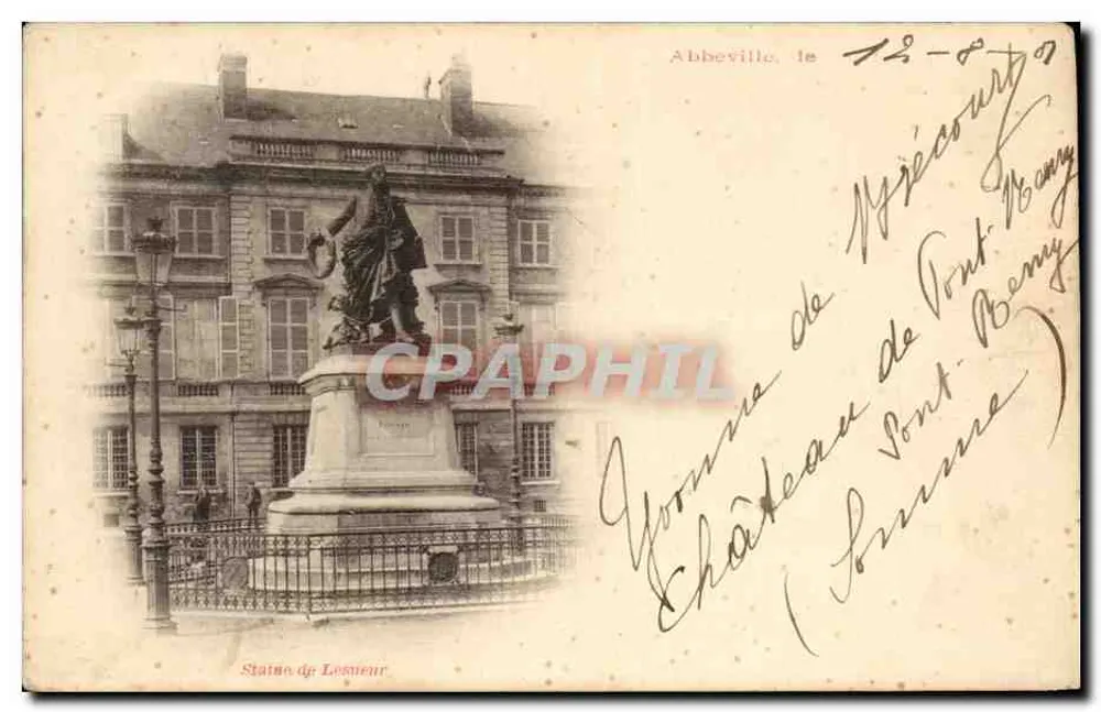 Statua Lesueur — Abbéville — wydawca nieznany - Awers