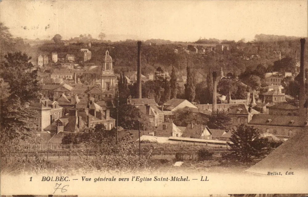 Bolbec — Allgemeiner Blick Richtung Kirche Saint-Michel — Belllet, Verlag - Vorderseite