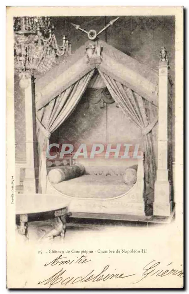 Quarto de Napoléon III — Castelo de Compiègne — editado por Perelit, Compiègne, n°25 - Frente