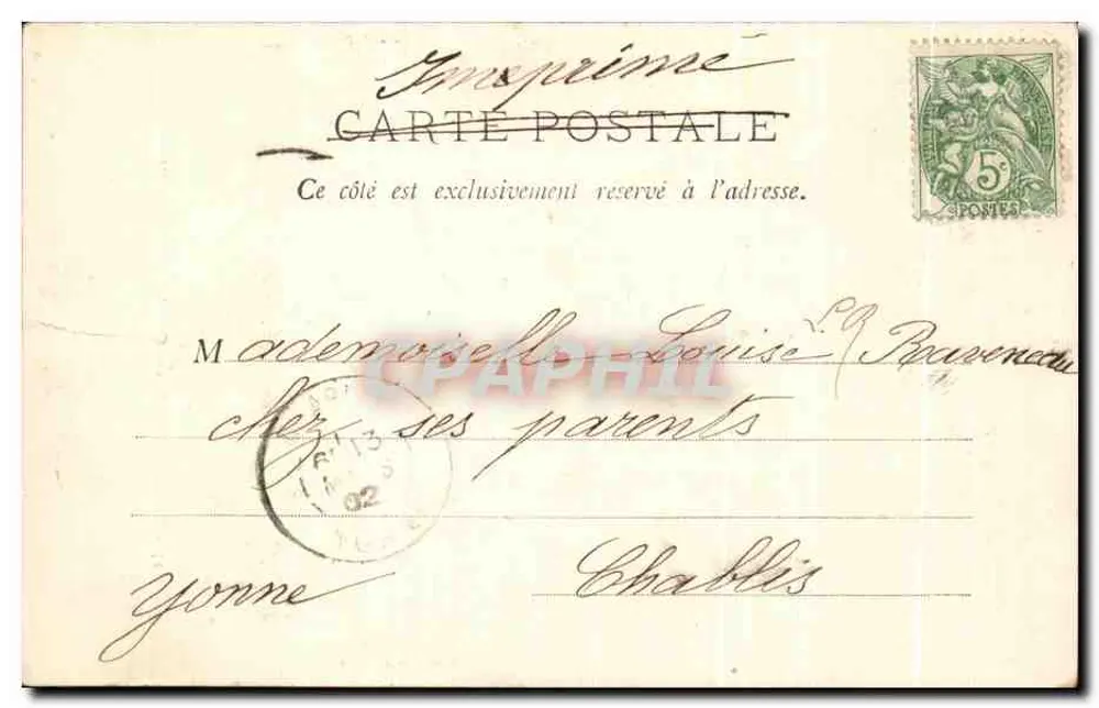 Quarto de Napoléon III — Castelo de Compiègne — editado por Perelit, Compiègne, n°25 - Verso