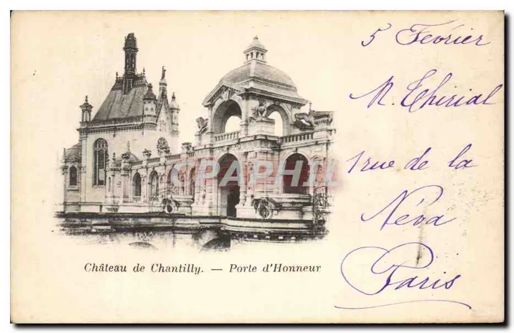 Castelo de Chantilly — Porta de Honra — editor não visível - Frente