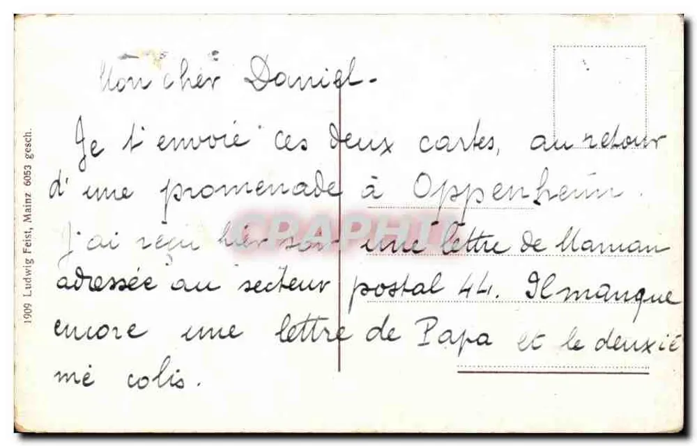 Oppenheim am Rhein — Totalansicht — Ludwig Feist, Mainz - Verso