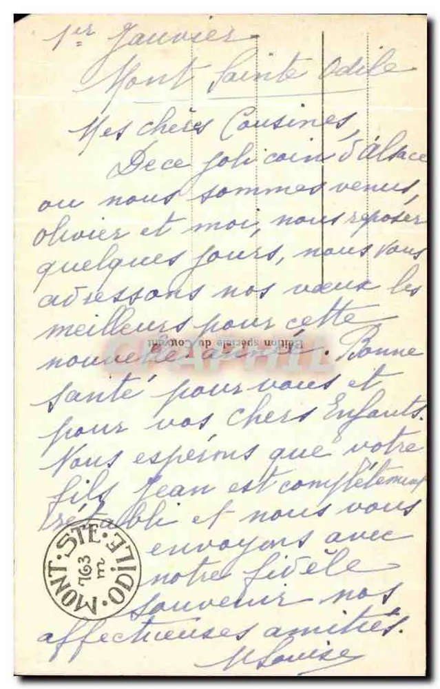 Monte Ste-Odile (alt. 763 m) — O Túmulo de Ste-Odile — editor ARB, n° 163 - Verso