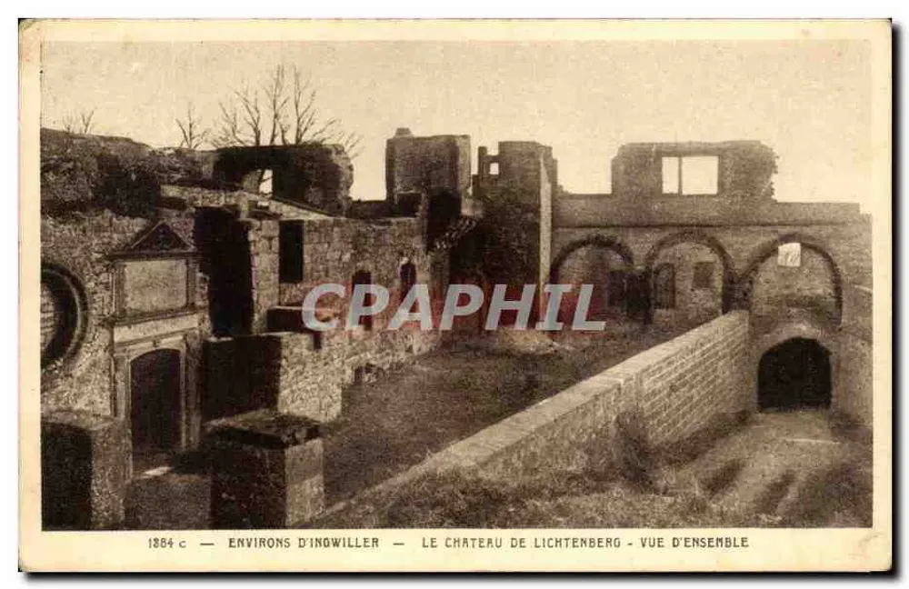 Entornos de Ingwiller — El Castillo de Lichtenberg — Vista general - Anverso