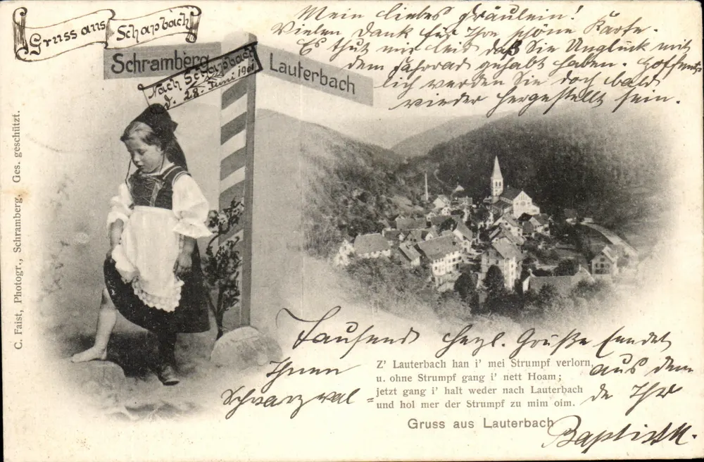 Fille en costume traditionnel — Schramberg — C. Faist, Schramberg, n° 1901 - Vorderseite