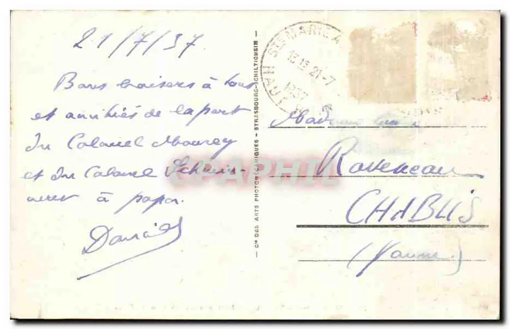 COL de Ste-MARIE — Die Hotels in der Nähe des Schlosses Faîte — Verlag A.B.C. Nr. 20 - Rückseite