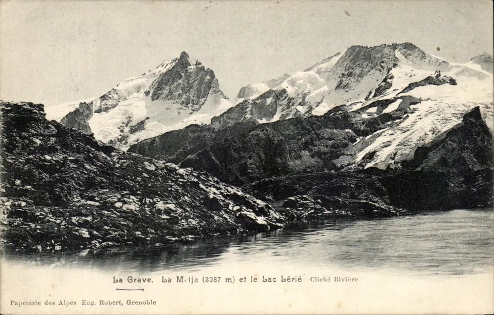 La Grave. Der Mérija (2987 m) und der See Lérié — Papeterie des Alpes Eug. Robert, Grenoble - Vorderseite