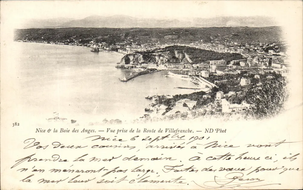 Nice & la Baie des Anges — Aufnahme von der Route de Villefranche — ND Phot - Vorderseite