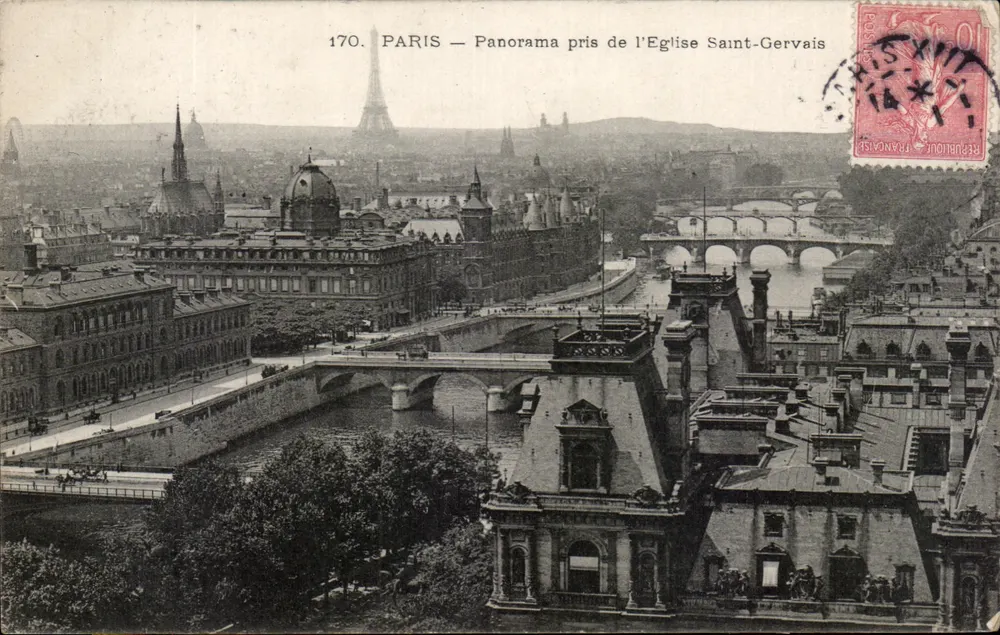PARIS — Panorama vom Kirchhof Saint-Gervais — Verlag unbekannt, Nr. 170 - Vorderseite