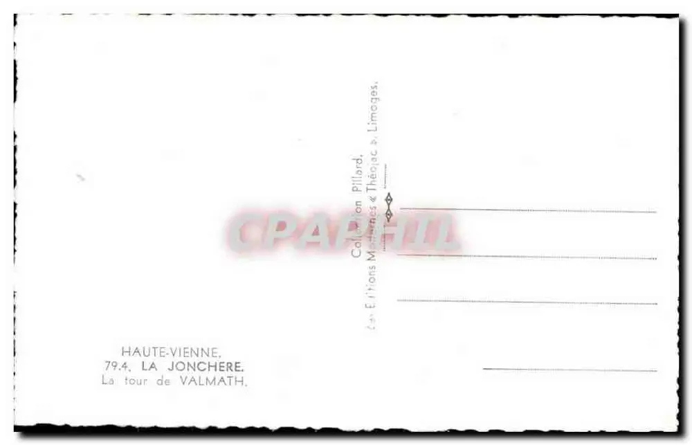 A torre de Valmath — Haute-Vienne — Edições Mélières & Théogiac - Verso