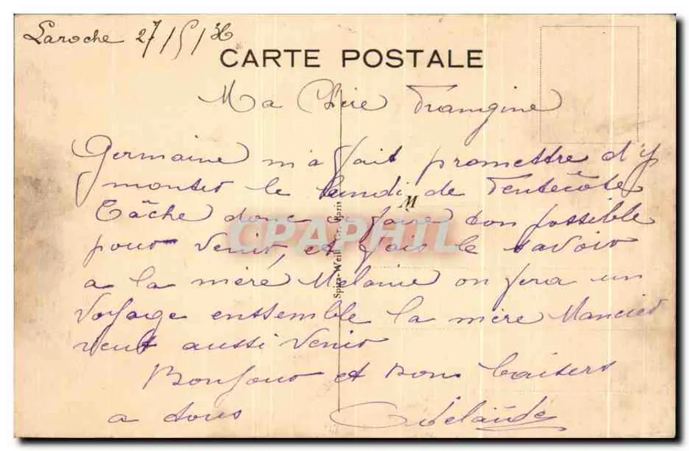 Hotel Central — 40, Rue du Louvre, París-1er — editor no identificado - Reverso