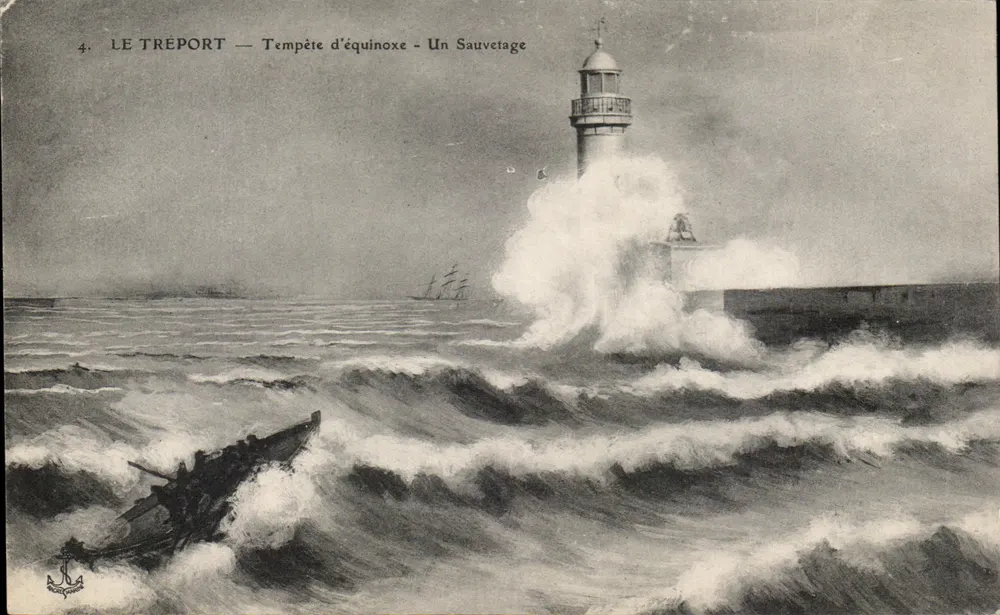 Le Tréport — Gleichzeitig Sturm — Eine Rettung - Vorderseite