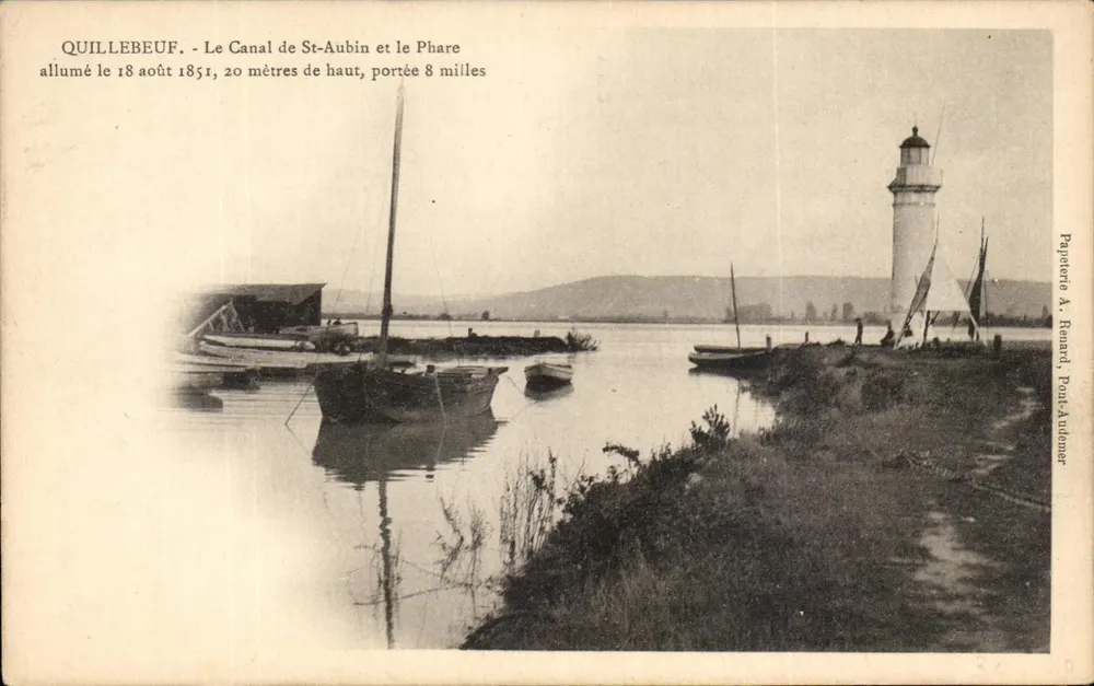 Quillebeuf - Der St-Aubin-Kanal und der Leuchtturm — Papeterie A. Renard, Pourludemer - Vorderseite