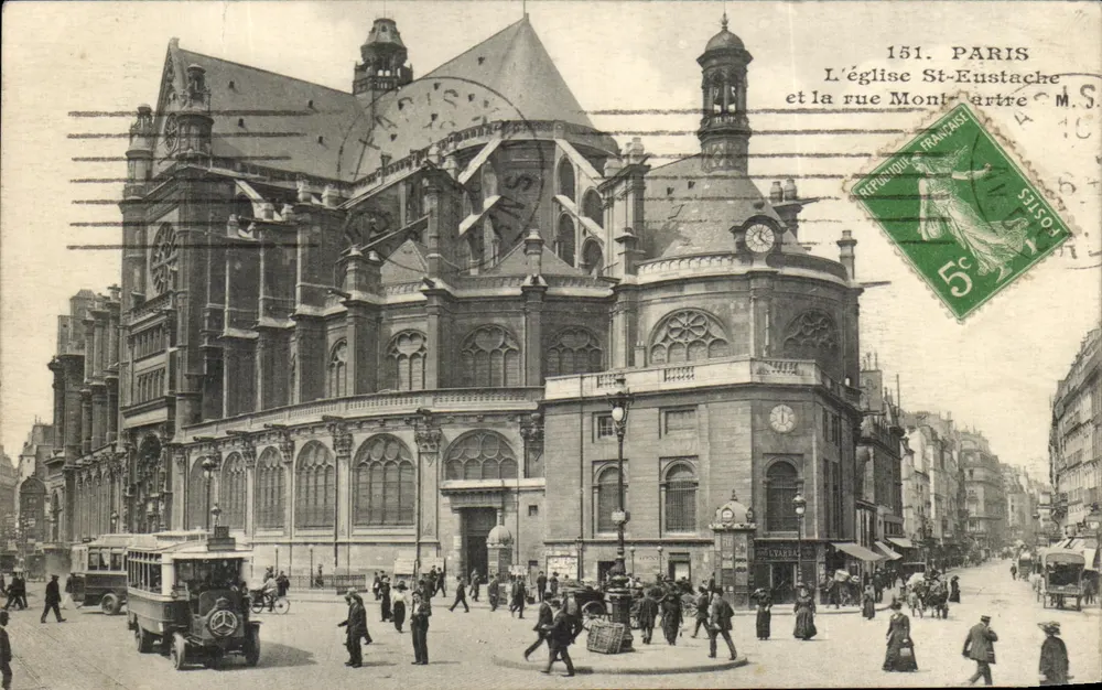 Paris — Ansicht der Kirche Saint-Eustache und der Straße Montmartre — n°151 - Vorderseite