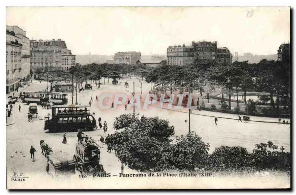 Paris — Panorama der Place d'Italie (XIIIe) — F. F. Paris, Nr. 132 - Vorderseite
