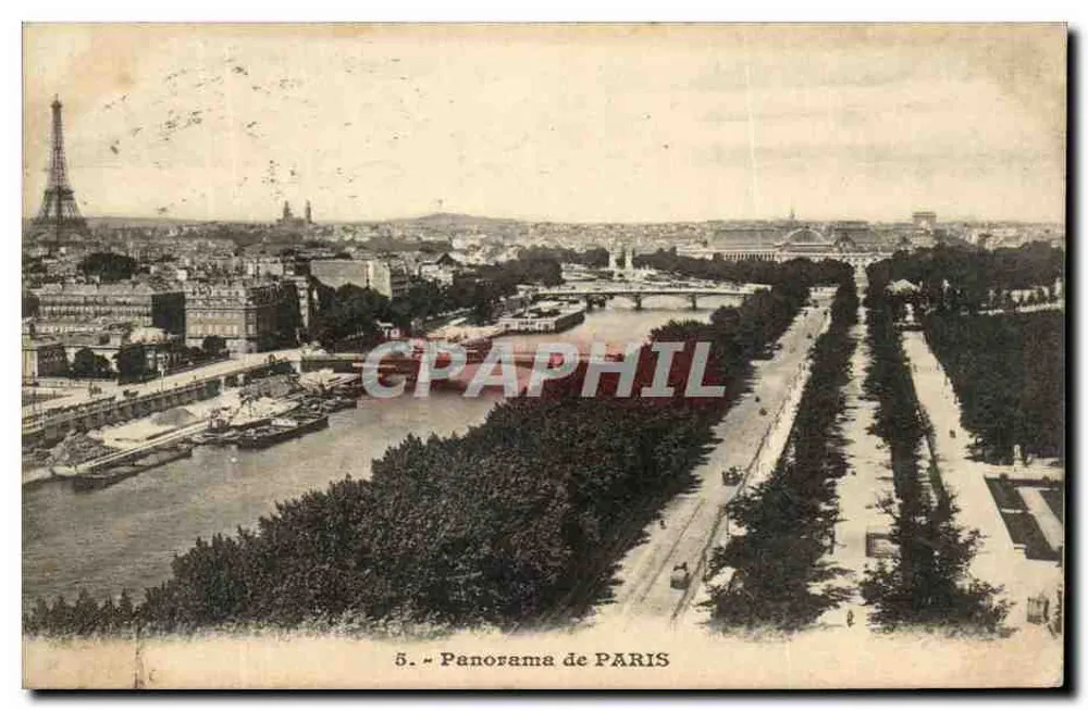 Panorama de PARIS — vista do rio Sena e da Torre Eiffel — n°5 - Frente